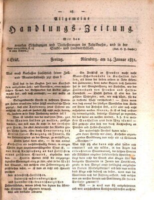 Allgemeine Handlungs-Zeitung Freitag 14. Januar 1831