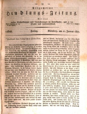 Allgemeine Handlungs-Zeitung Freitag 21. Januar 1831