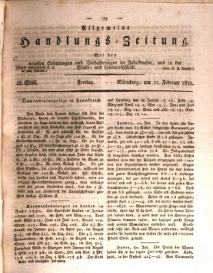 Allgemeine Handlungs-Zeitung Freitag 11. Februar 1831