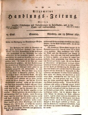 Allgemeine Handlungs-Zeitung Sonntag 13. Februar 1831