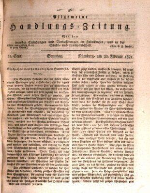 Allgemeine Handlungs-Zeitung Sonntag 20. Februar 1831