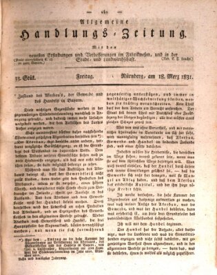 Allgemeine Handlungs-Zeitung Freitag 18. März 1831