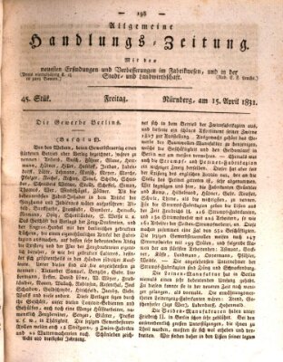 Allgemeine Handlungs-Zeitung Freitag 15. April 1831