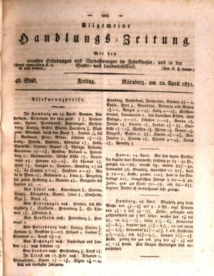 Allgemeine Handlungs-Zeitung Freitag 22. April 1831