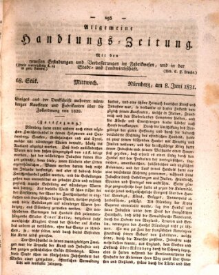 Allgemeine Handlungs-Zeitung Mittwoch 8. Juni 1831