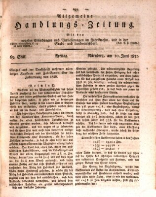 Allgemeine Handlungs-Zeitung Freitag 10. Juni 1831