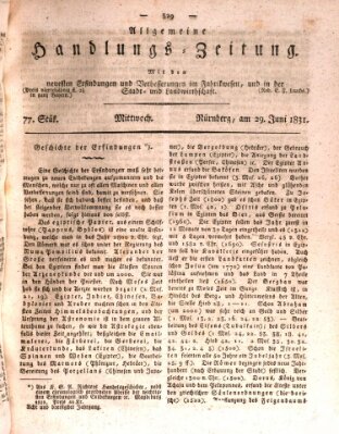 Allgemeine Handlungs-Zeitung Mittwoch 29. Juni 1831