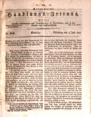 Allgemeine Handlungs-Zeitung Sonntag 3. Juli 1831