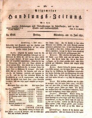 Allgemeine Handlungs-Zeitung Freitag 15. Juli 1831