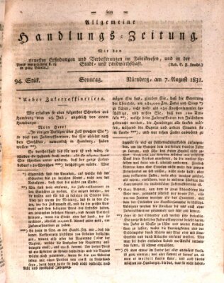 Allgemeine Handlungs-Zeitung Sonntag 7. August 1831