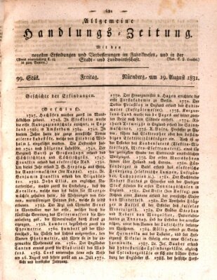 Allgemeine Handlungs-Zeitung Freitag 19. August 1831