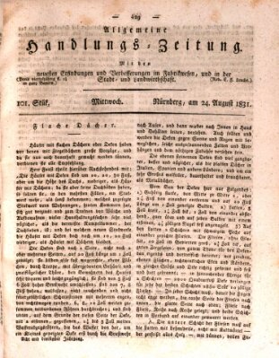 Allgemeine Handlungs-Zeitung Mittwoch 24. August 1831