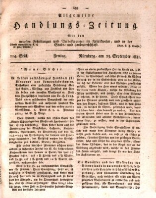 Allgemeine Handlungs-Zeitung Freitag 23. September 1831