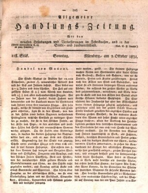 Allgemeine Handlungs-Zeitung Sonntag 2. Oktober 1831