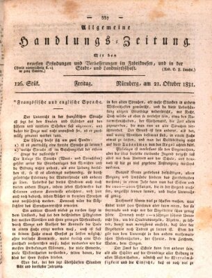 Allgemeine Handlungs-Zeitung Freitag 21. Oktober 1831