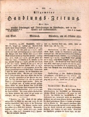 Allgemeine Handlungs-Zeitung Mittwoch 26. Oktober 1831