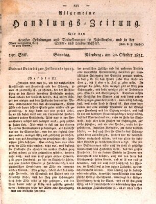 Allgemeine Handlungs-Zeitung Sonntag 30. Oktober 1831