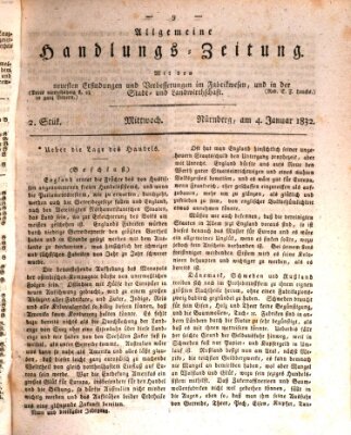 Allgemeine Handlungs-Zeitung Mittwoch 4. Januar 1832