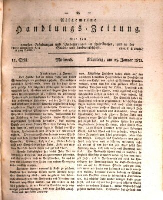 Allgemeine Handlungs-Zeitung Mittwoch 25. Januar 1832