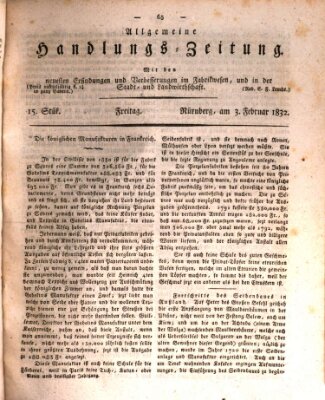 Allgemeine Handlungs-Zeitung Freitag 3. Februar 1832