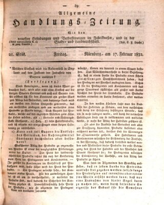 Allgemeine Handlungs-Zeitung Freitag 17. Februar 1832