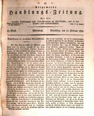 Allgemeine Handlungs-Zeitung Mittwoch 22. Februar 1832