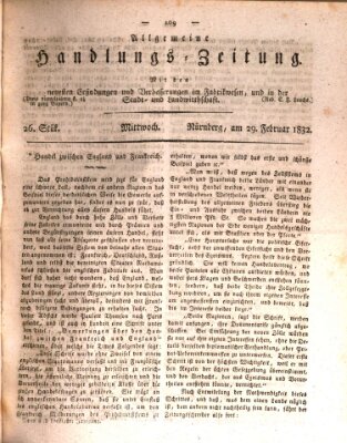 Allgemeine Handlungs-Zeitung Mittwoch 29. Februar 1832