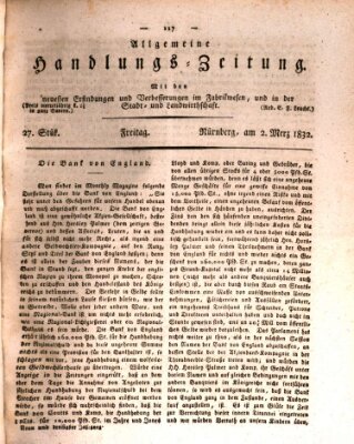 Allgemeine Handlungs-Zeitung Freitag 2. März 1832