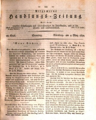 Allgemeine Handlungs-Zeitung Sonntag 4. März 1832