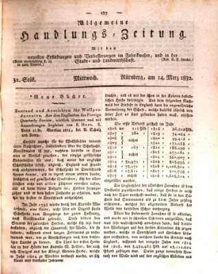 Allgemeine Handlungs-Zeitung Mittwoch 14. März 1832