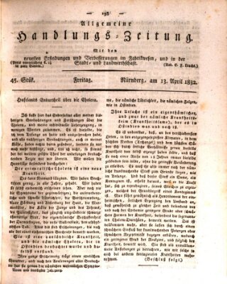 Allgemeine Handlungs-Zeitung Freitag 13. April 1832