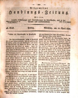 Allgemeine Handlungs-Zeitung Freitag 20. April 1832