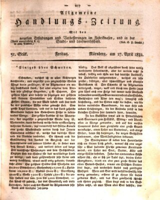 Allgemeine Handlungs-Zeitung Freitag 27. April 1832