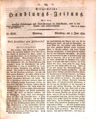 Allgemeine Handlungs-Zeitung Sonntag 3. Juni 1832