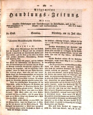 Allgemeine Handlungs-Zeitung Sonntag 15. Juli 1832