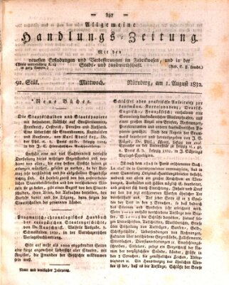 Allgemeine Handlungs-Zeitung Mittwoch 1. August 1832