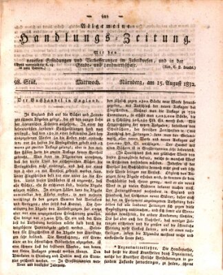 Allgemeine Handlungs-Zeitung Mittwoch 15. August 1832