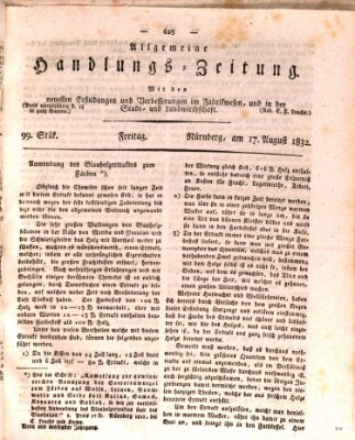 Allgemeine Handlungs-Zeitung Freitag 17. August 1832