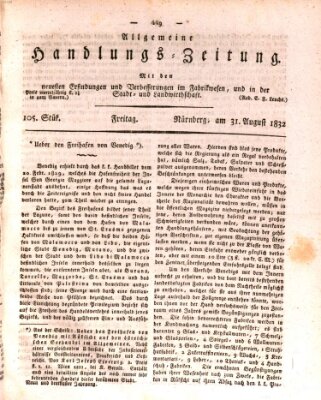 Allgemeine Handlungs-Zeitung Freitag 31. August 1832