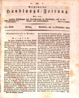 Allgemeine Handlungs-Zeitung Freitag 14. September 1832