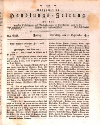 Allgemeine Handlungs-Zeitung Freitag 21. September 1832