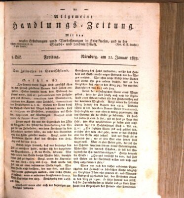 Allgemeine Handlungs-Zeitung Freitag 11. Januar 1833