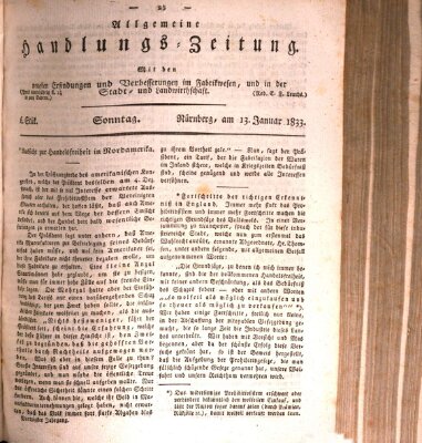 Allgemeine Handlungs-Zeitung Sonntag 13. Januar 1833