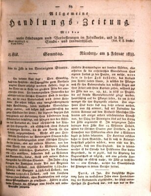 Allgemeine Handlungs-Zeitung Sonntag 3. Februar 1833