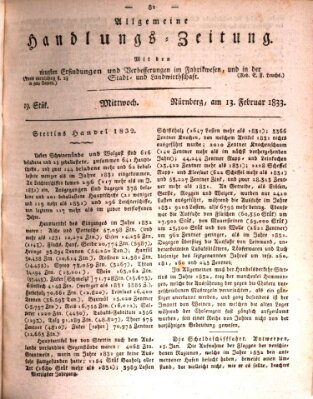 Allgemeine Handlungs-Zeitung Mittwoch 13. Februar 1833