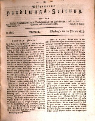Allgemeine Handlungs-Zeitung Mittwoch 20. Februar 1833