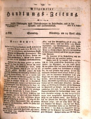 Allgemeine Handlungs-Zeitung Sonntag 14. April 1833