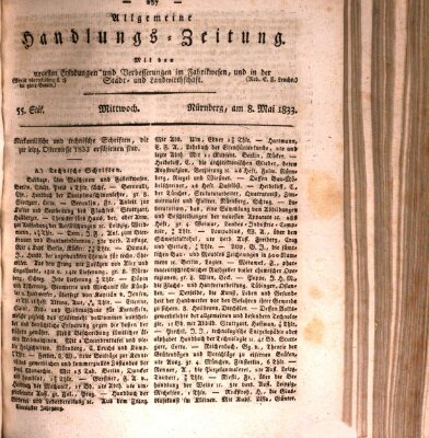 Allgemeine Handlungs-Zeitung Mittwoch 8. Mai 1833