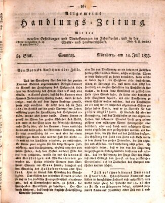 Allgemeine Handlungs-Zeitung Sonntag 14. Juli 1833