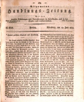 Allgemeine Handlungs-Zeitung Freitag 19. Juli 1833